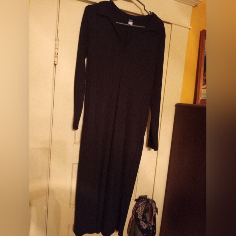 Elegant Black Long Sleeve Dress